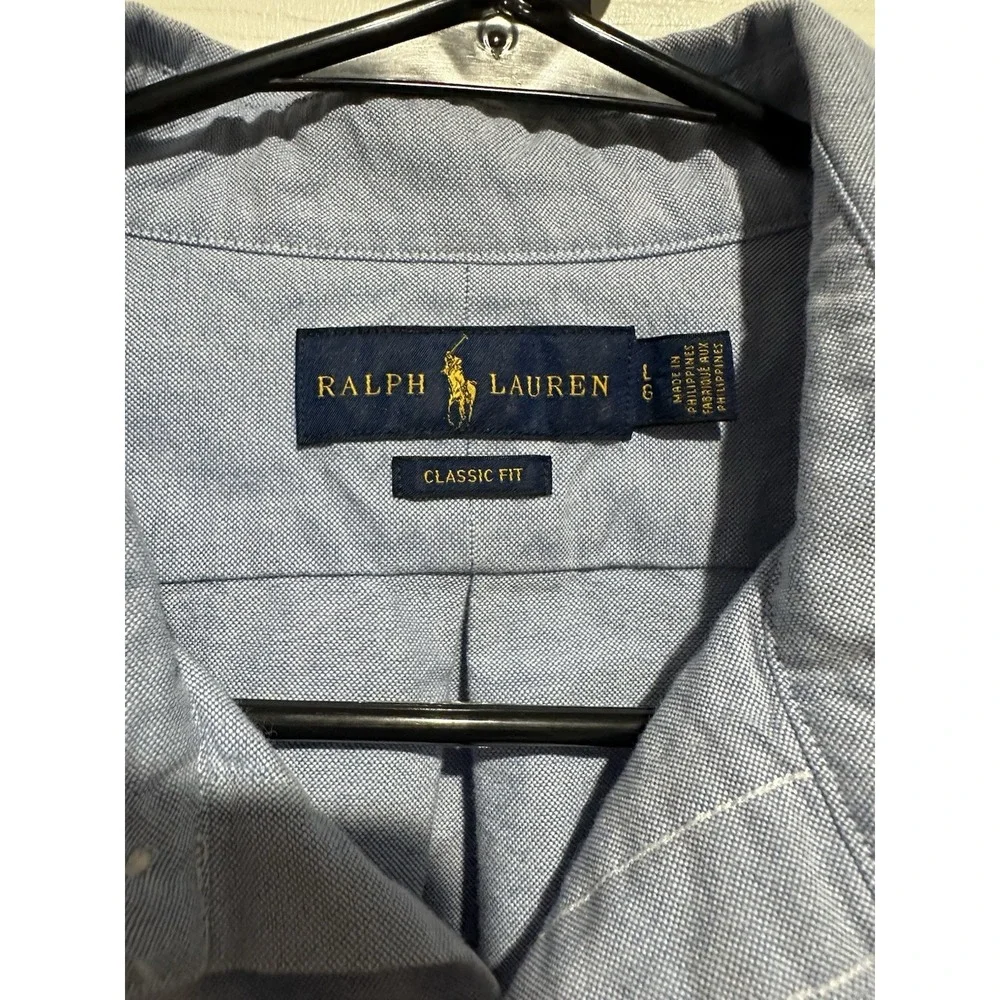 a Polo Ralph Lauren Classic Fit Polo Bear light blue oxford button-up shirt L